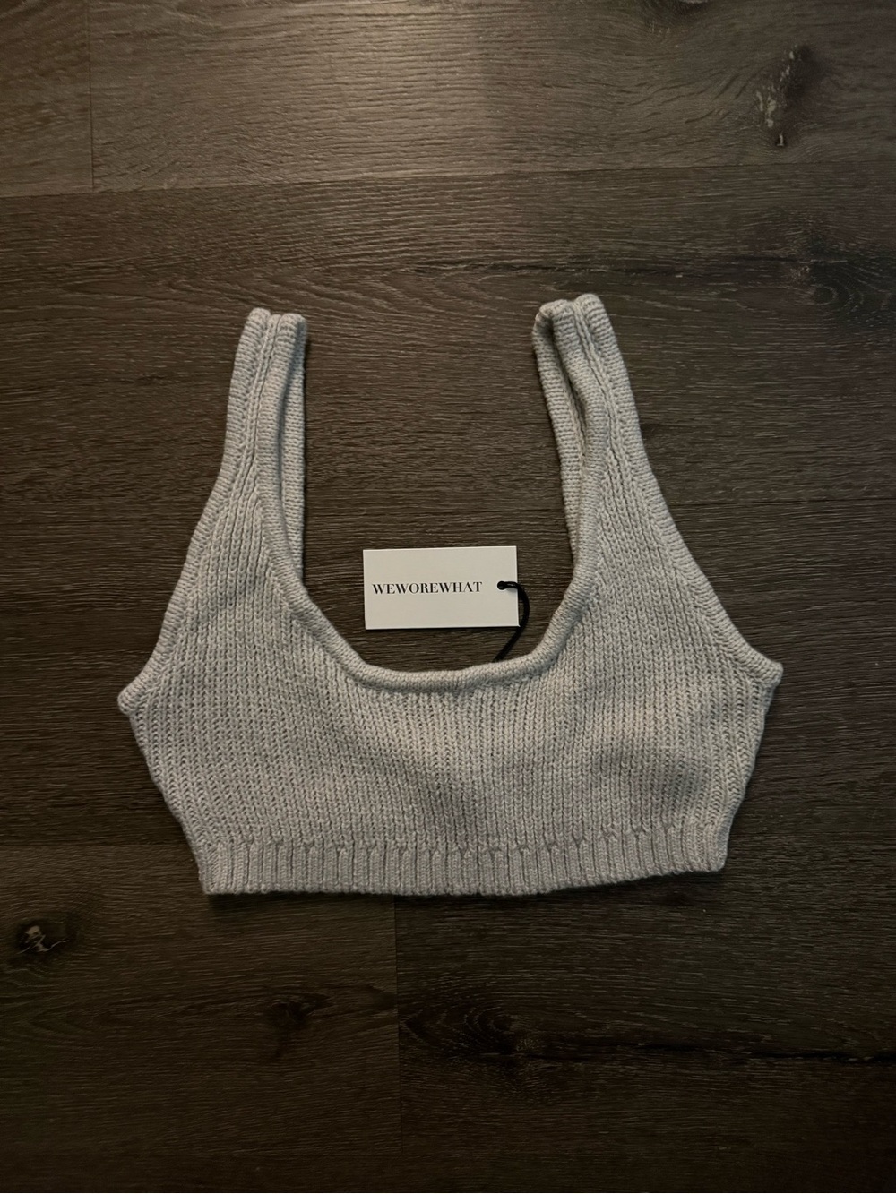 WeWoreWhat Scoop Pull On Bra Top- Chunky Cozy Stitch size small